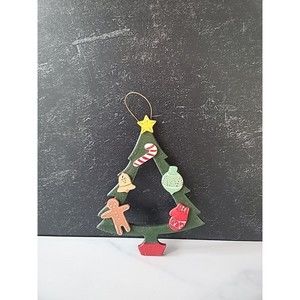 Vintage Wooden Christmas Tree Ornament